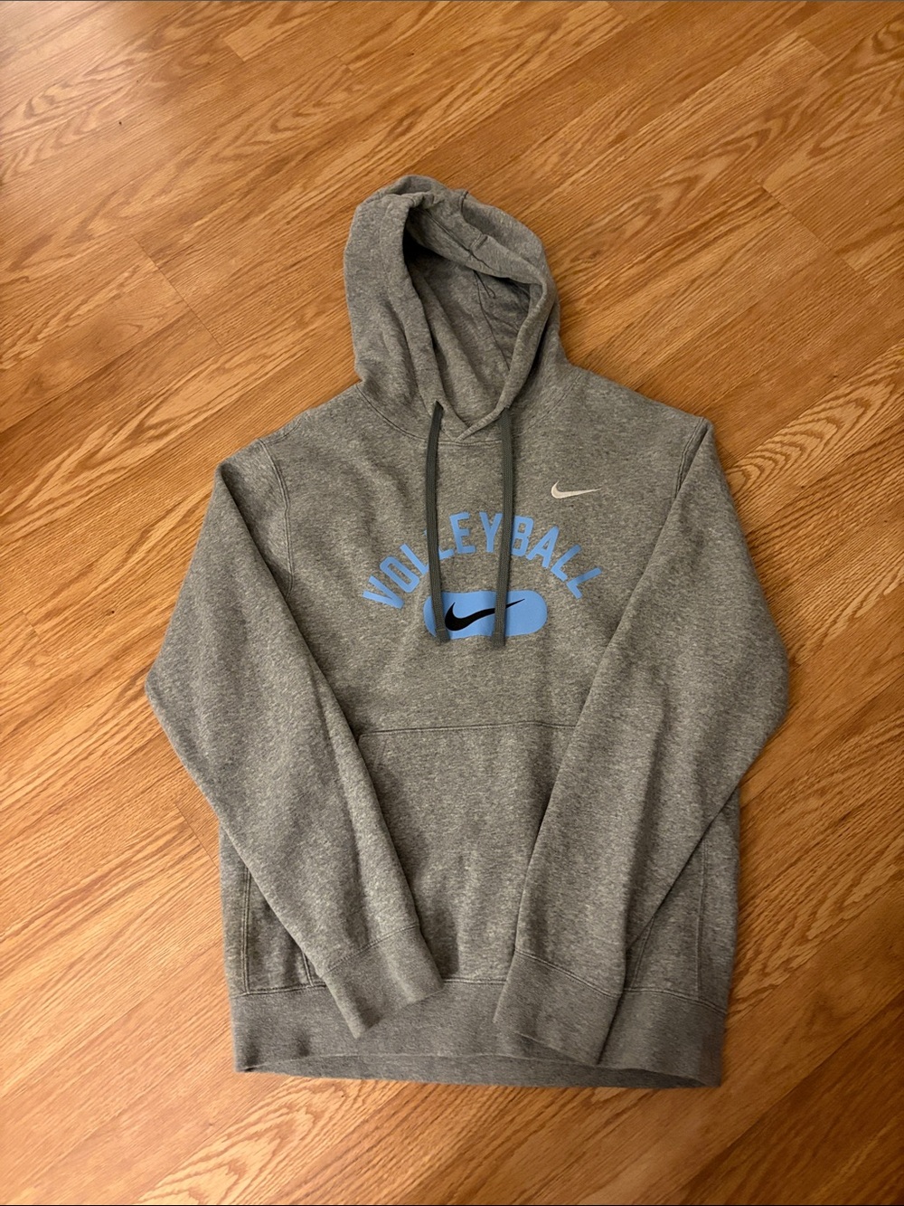Nike Gray Hoodie with Blue Volleyball Graphic